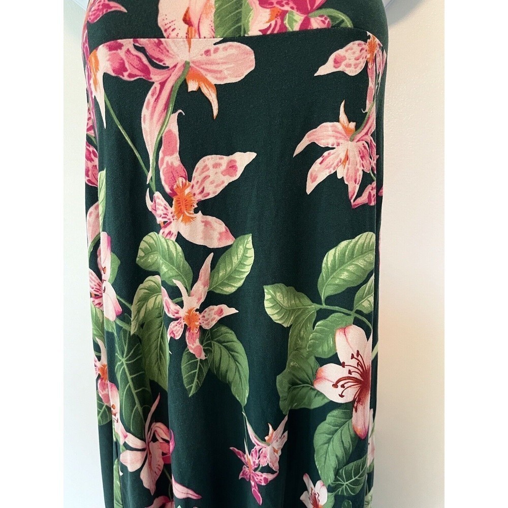 Tommy Bahama Skirt size Medium Hawaiian Tropical Floral Print Stretch Maxi LONG! - Picture 11 of 12